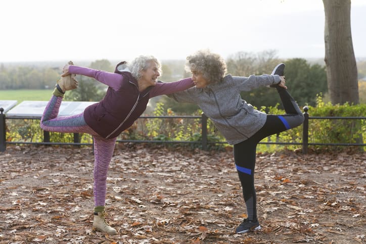 TLC Your Way Home Care Services | York County, Marion County, Florence / Darlington County | active senior women friends stretching in park