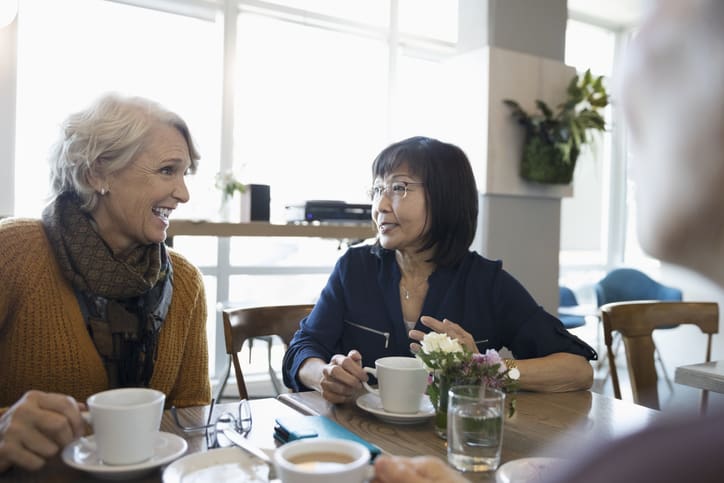 TLC Your Way Home Care Services | York County, Marion County, Florence / Darlington County | active senior women friends drinking coffee in cafe