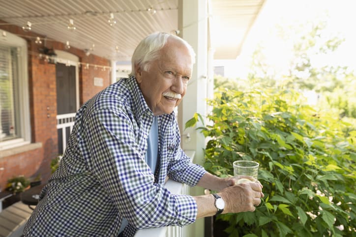 TLC Your Way Home Care Services | York County, Marion County, Florence / Darlington County | senior man drinking lemonade on porch